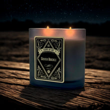 Silver Buckle Black Oval Glass Soy Candle