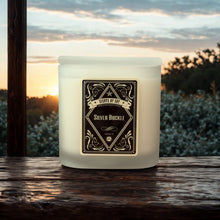 Silver Buckle Frosted Oval Glass Soy Candle