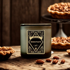 Southern Pecan Pie Black Oval Glass Soy Candle