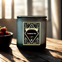 Strawberry Wine Black Oval Glass Soy Candle