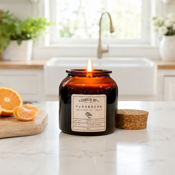 Tangerine Essential Oil Soy Candle