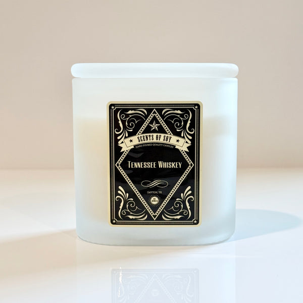 Tennessee Whiskey Frosted Oval Glass Soy Candle