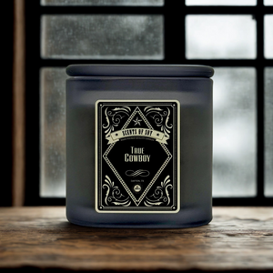 True Cowboy Black Oval Glass Soy Candle