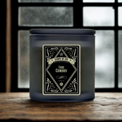 True Cowboy Black Oval Glass Soy Candle