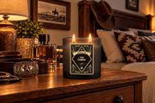 True Cowboy Black Oval Glass Soy Candle