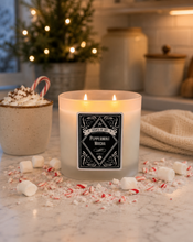 Peppermint Mocha Frosted Oval Glass Soy Candle