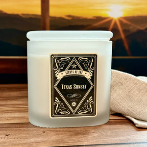 Texas Sunset Frosted Oval Glass Soy Candle