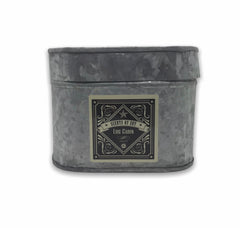 Log Cabin Galvanized Oval Tin Soy Candle