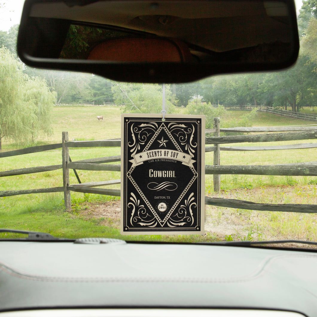 Cowgirl Rustic 2 Pack Car Air Freshener – Scents of Soy Candle Co.