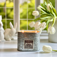 Country Roads Galvanized Oval Tin Soy Candle