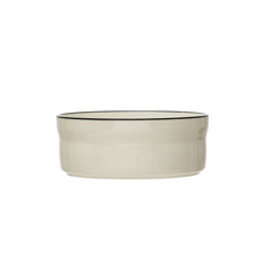 Stoneware Pet Bowl with Black Rim